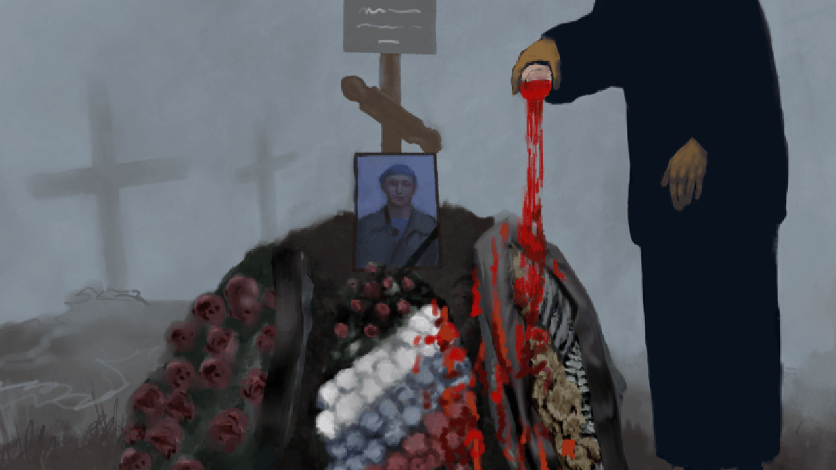 В окупованому Криму пенсіонерка облила кров'ю могилу вбитого в Бердянську окупанта